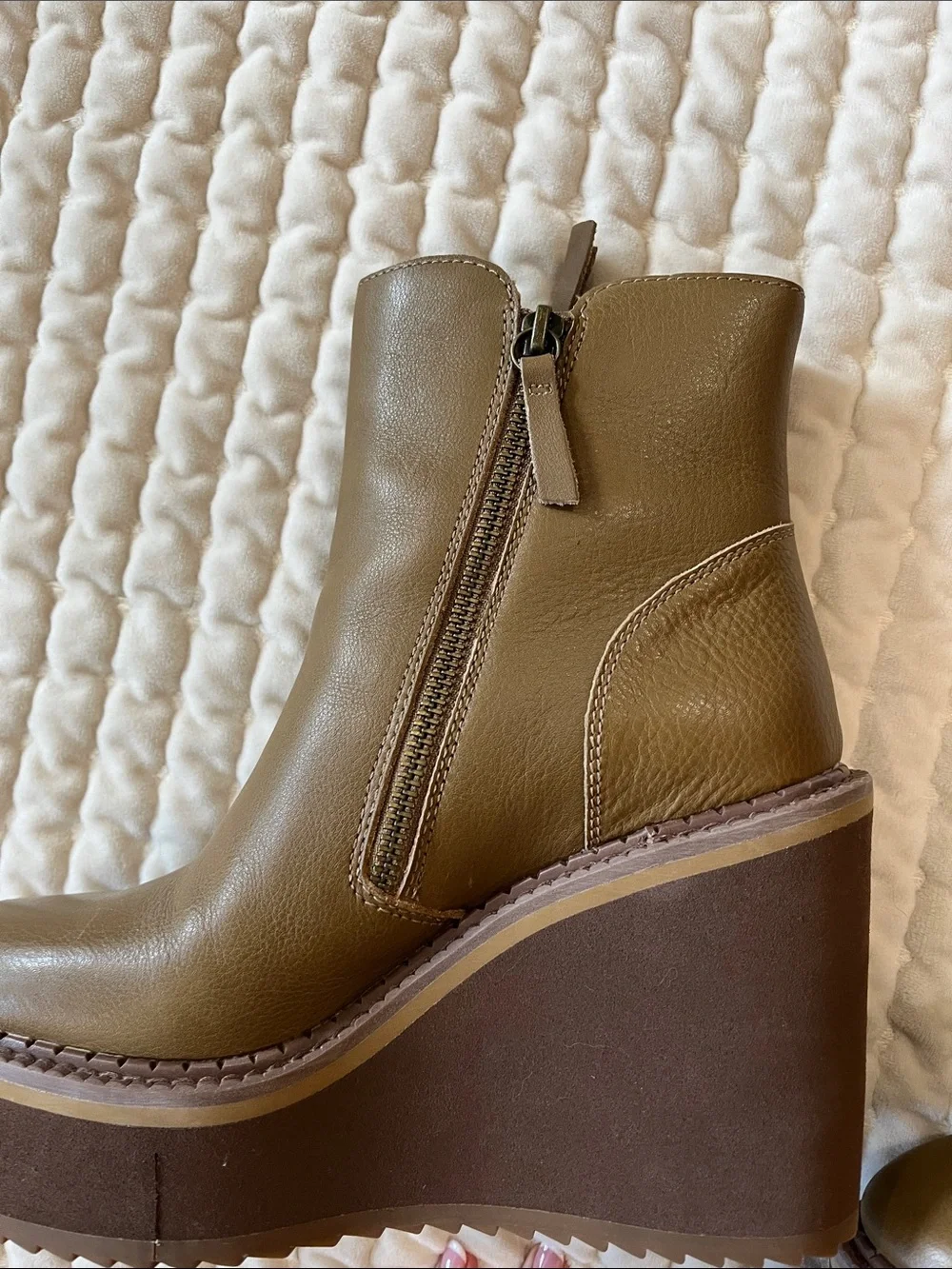 Naked Feet Brown Platform Wedge Ankle Boots